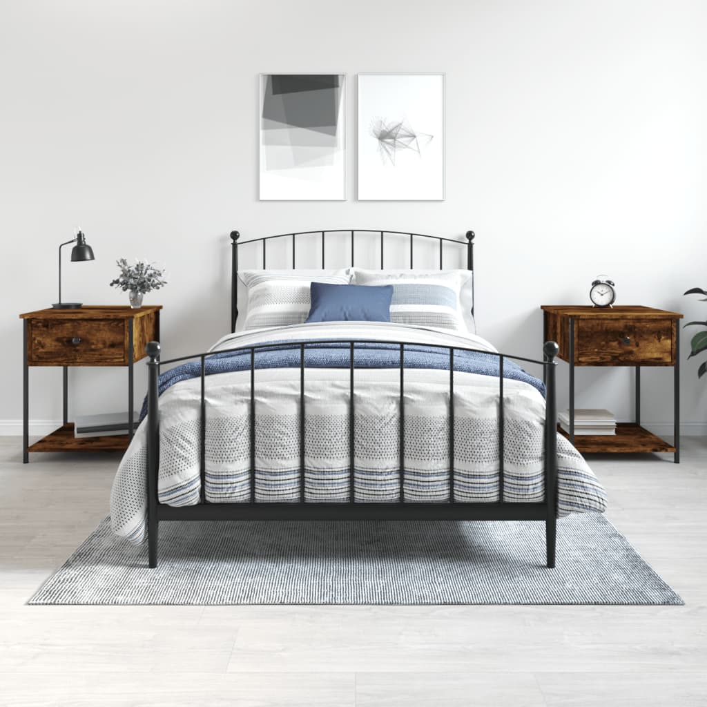 vidaXL Bedside Tables 2 pcs Smoked Oak 44x45x58 cm Engineered Wood