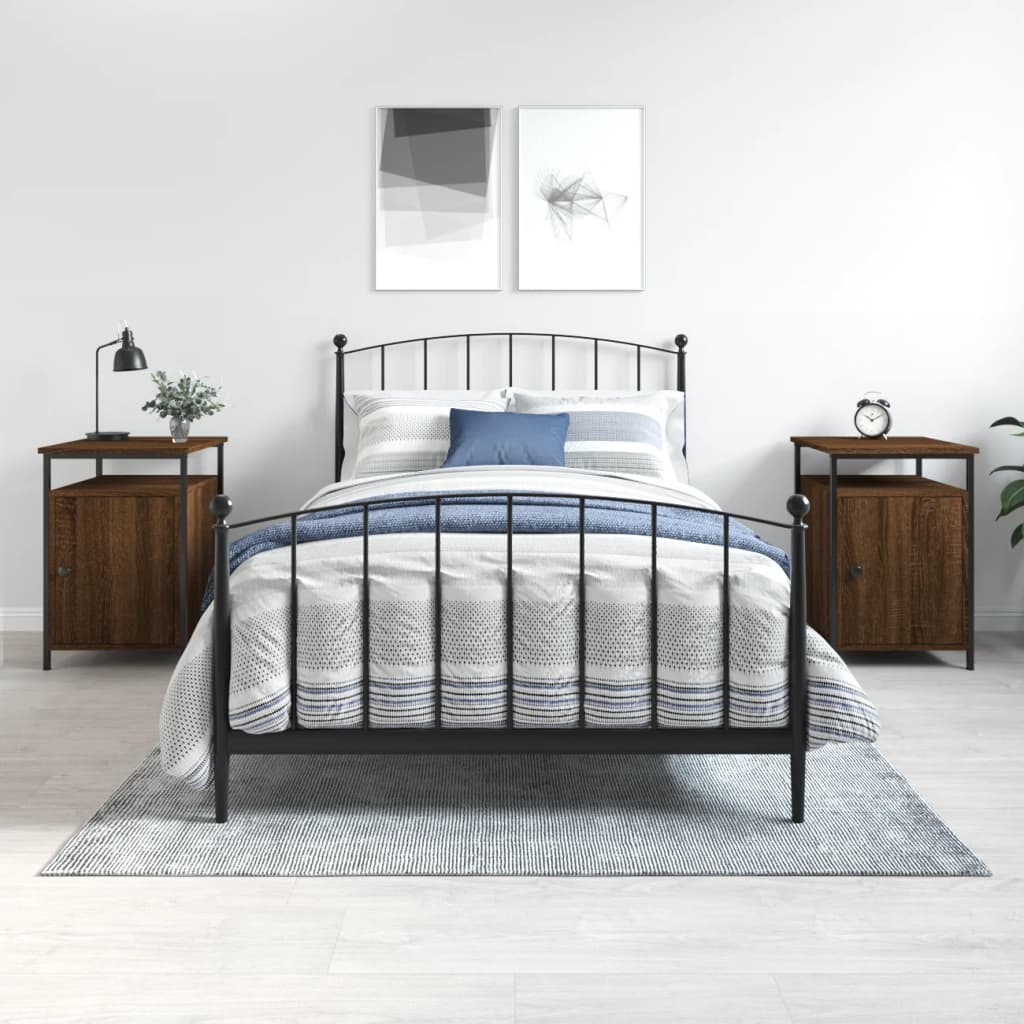 vidaXL Bedside Cabinets 2 pcs Brown Oak 40x42x60 cm Engineered Wood