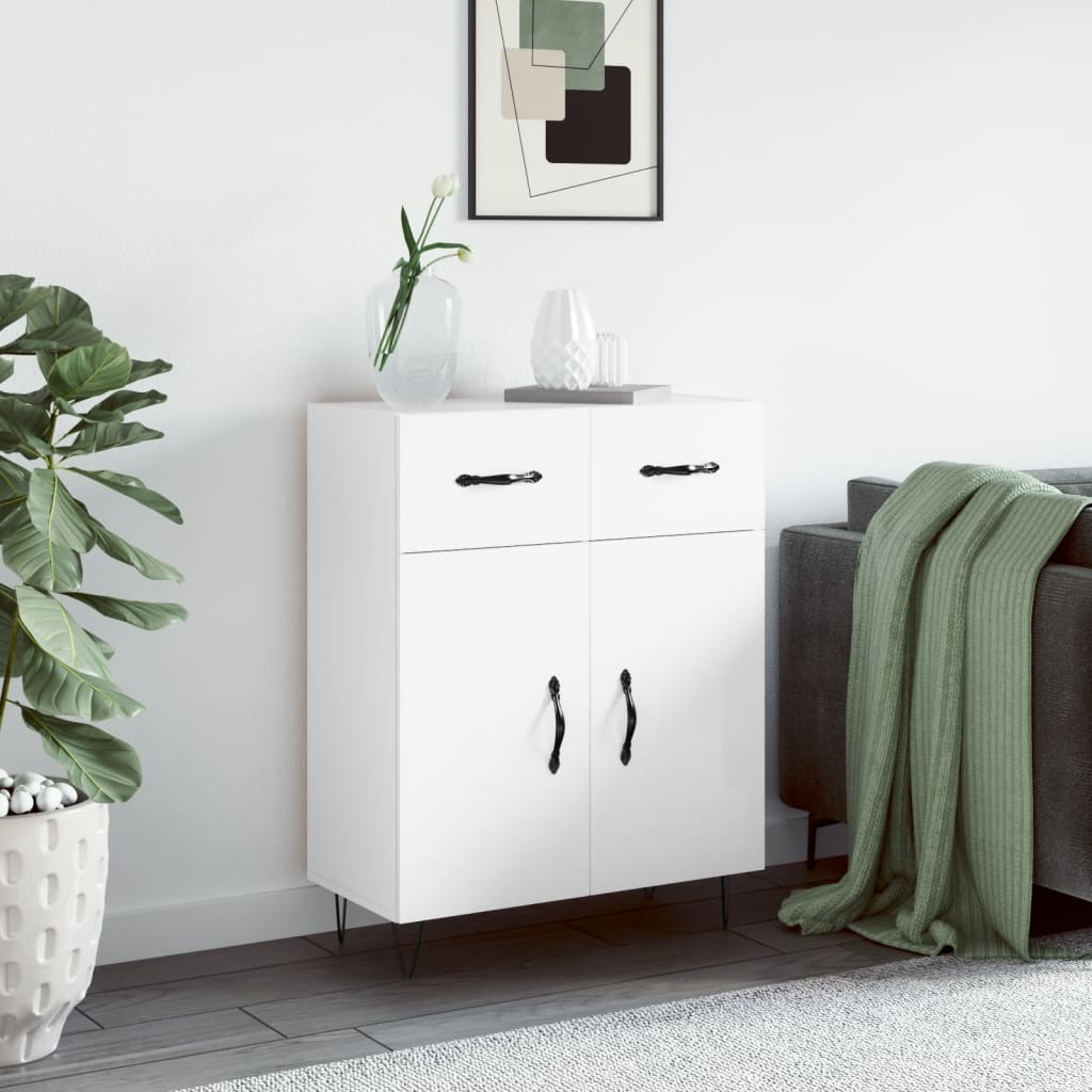 vidaXL Sideboard High Gloss White 69.5x34x90 cm Engineered Wood