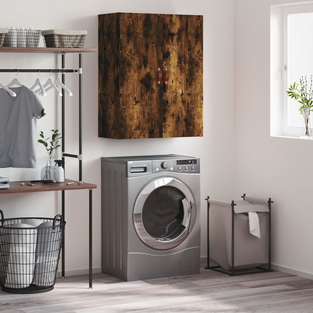 vidaXL Wall Mounted Cabinet Smoked Oak 69.5x34x90 cm