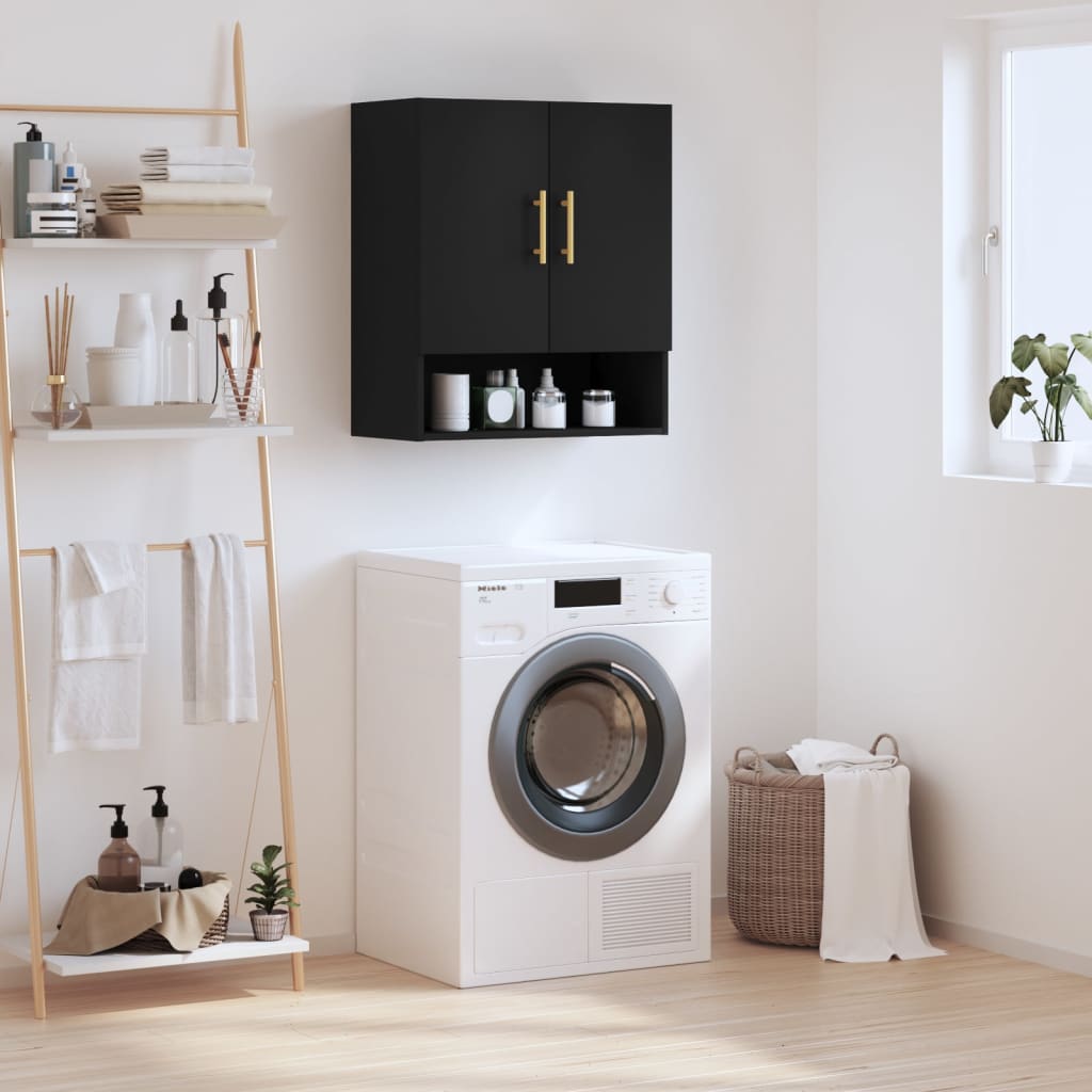 vidaXL Wall Cabinet Black 60x31x70 cm Engineered Wood