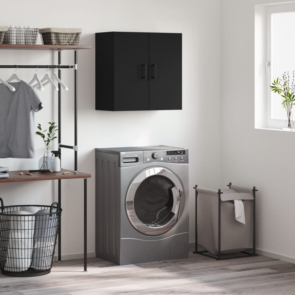 vidaXL Wall Cabinet Black 60x31x60 cm Engineered Wood
