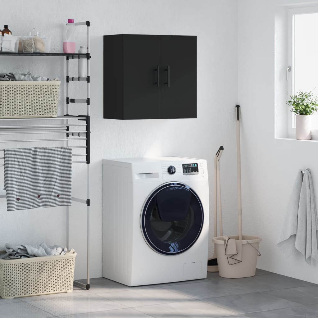 vidaXL Wall Cabinet Black 60x31x60 cm Engineered Wood