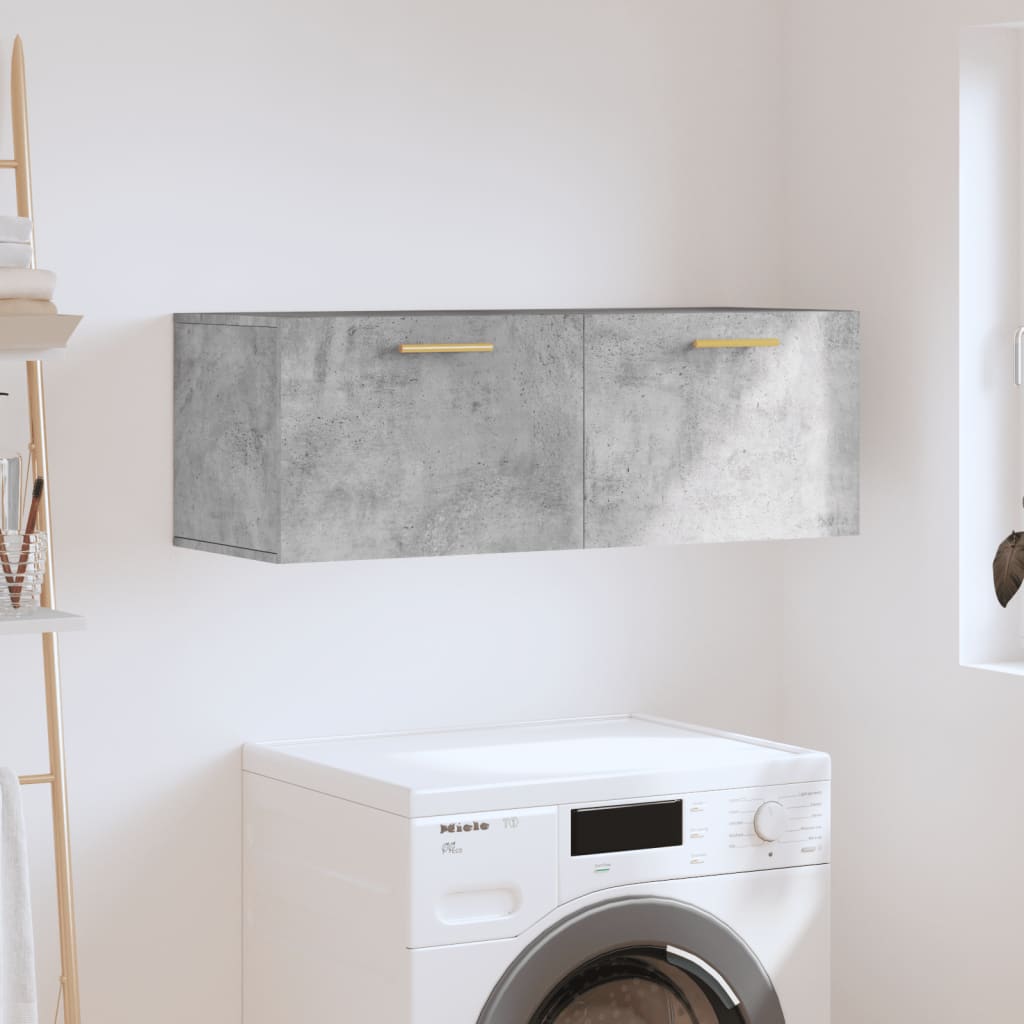vidaXL Wall Cabinet Concrete Grey 100x36.5x35 cm Engineered Wood