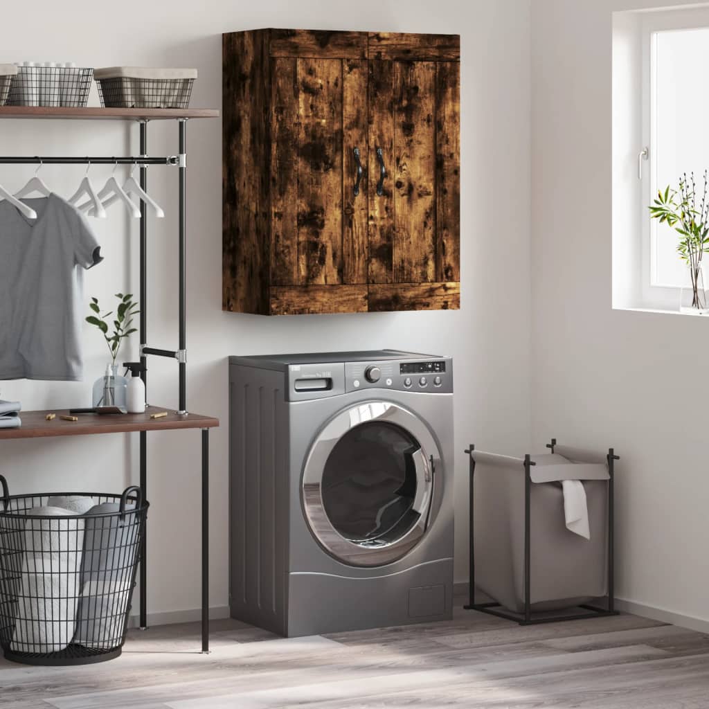 vidaXL Wall Mounted Cabinet Smoked Oak 69.5x34x90 cm Engineered Wood