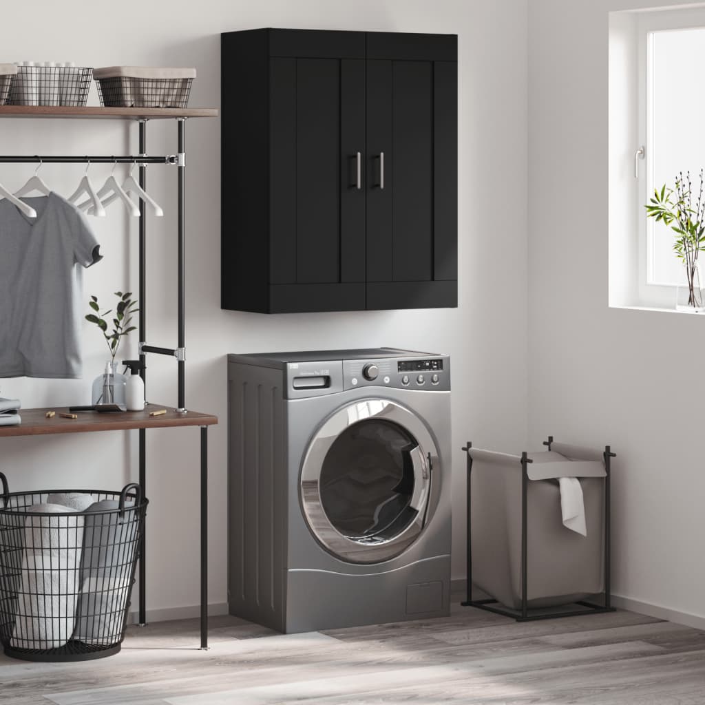 vidaXL Wall Mounted Cabinet Black 69.5x34x90 cm Engineered Wood
