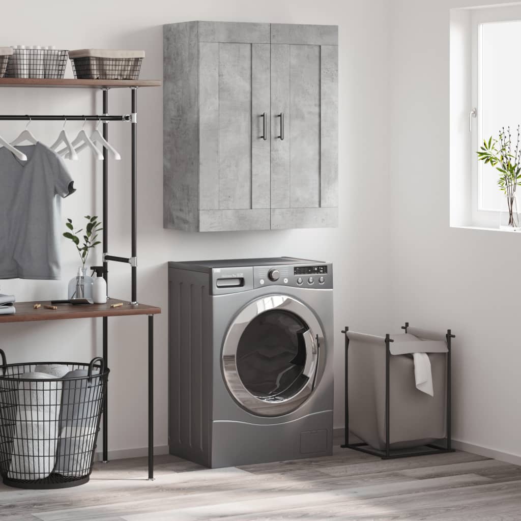 vidaXL Wall Mounted Cabinet Concrete Grey 69.5x34x90 cm Engineered Wood