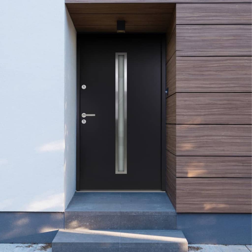 vidaXL Front Door Anthracite 100x200 cm Aluminium