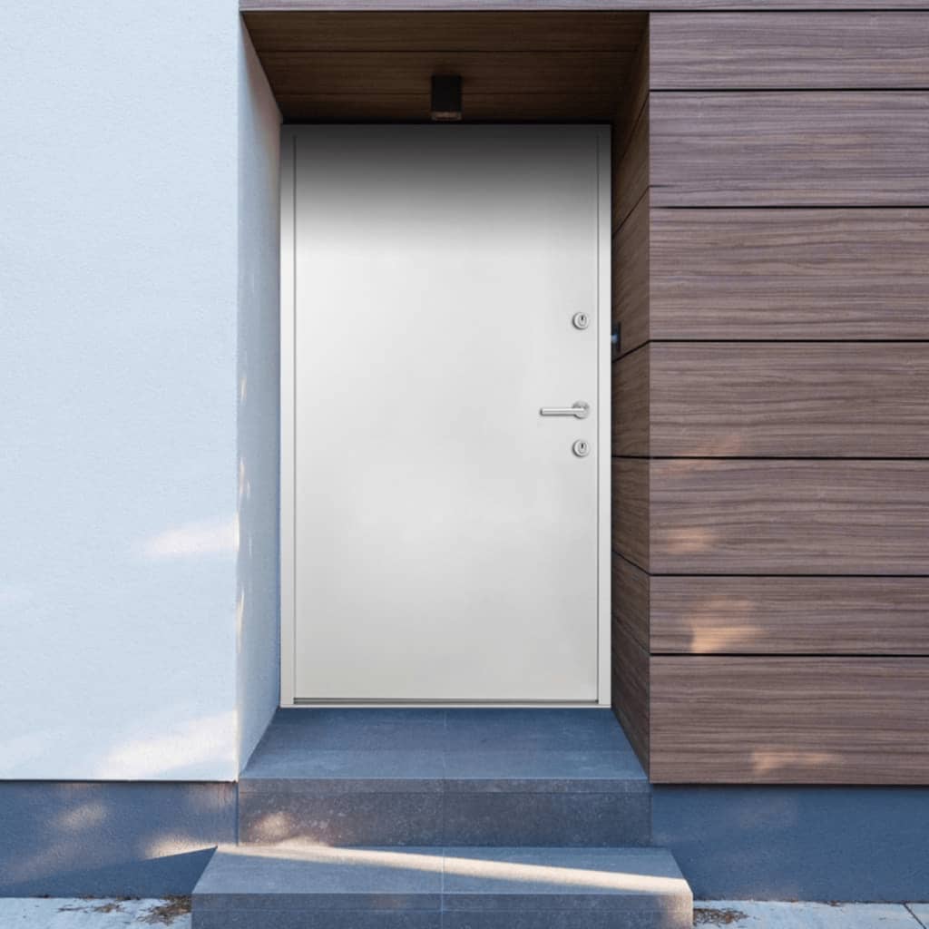 vidaXL Front Door White 90x200 cm Aluminium