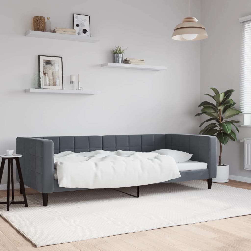 vidaXL Day Bed Dark Grey 90x190 cm Velvet