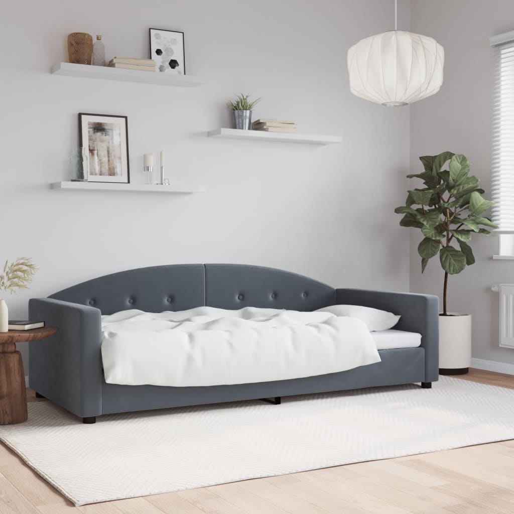 vidaXL Day Bed Dark Grey 90x190 cm Velvet