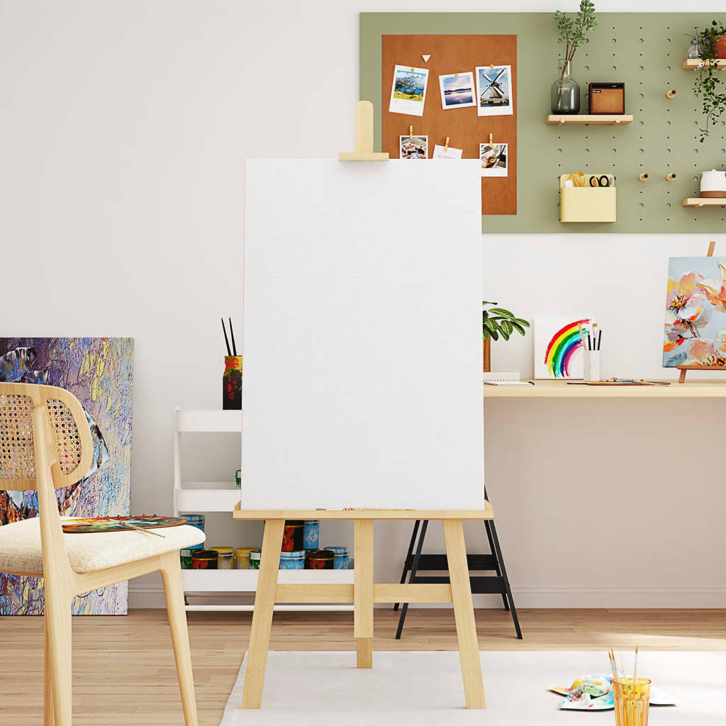 vidaXL Stretched Canvases 12 pcs White Fabric and Solid Wood Pine