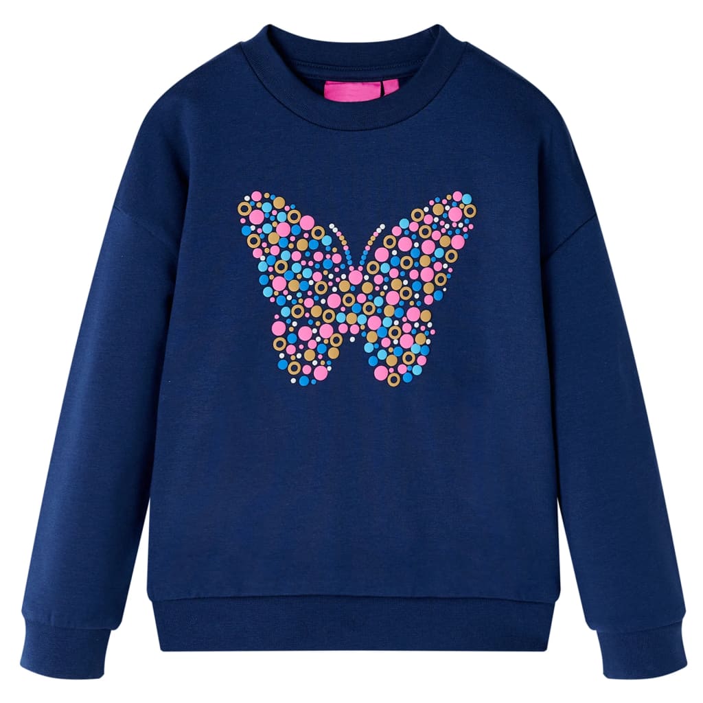 Kids' Sweatshirt Butterfly Print Navy 116