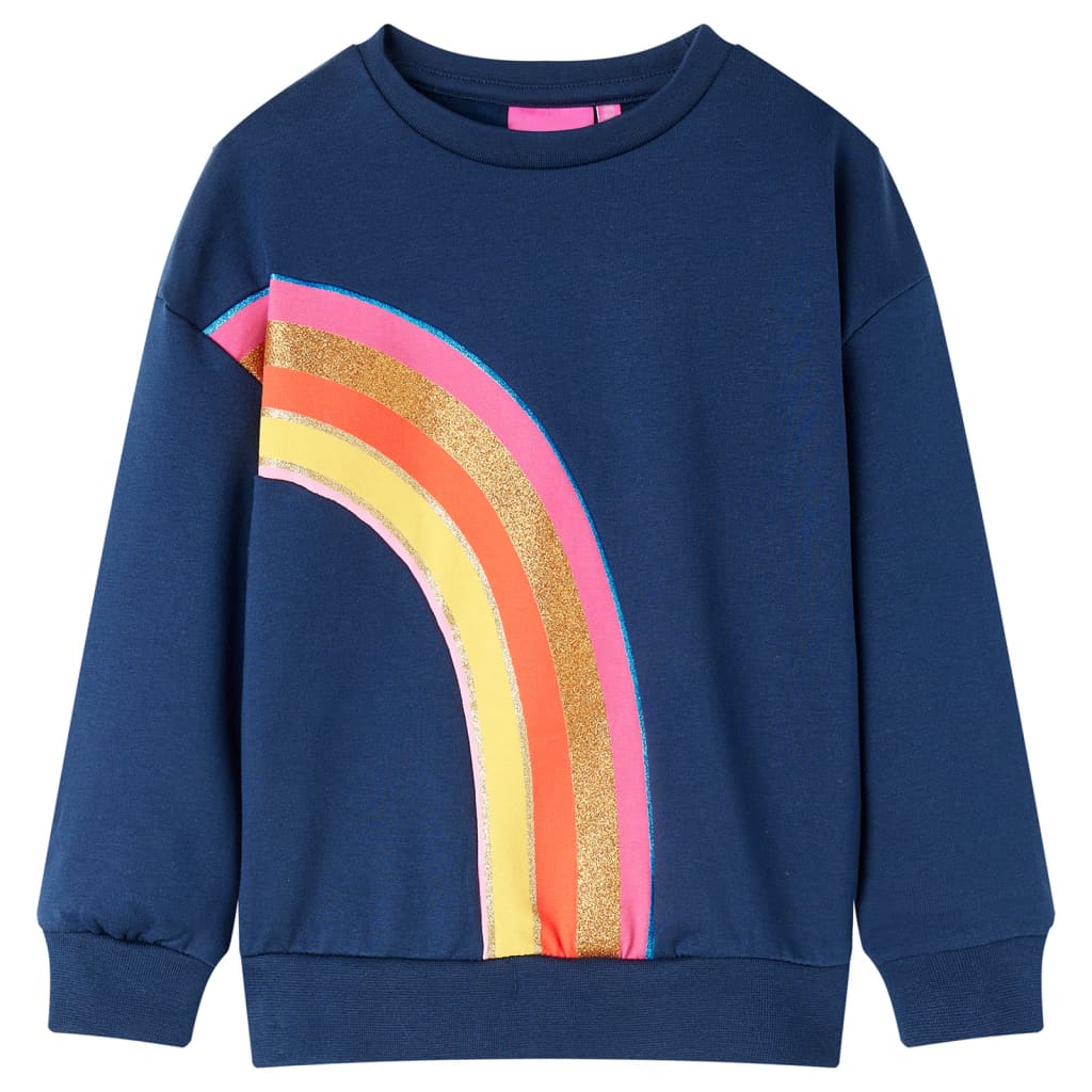 Kids' Sweatshirt Rainbow Print Navy 92