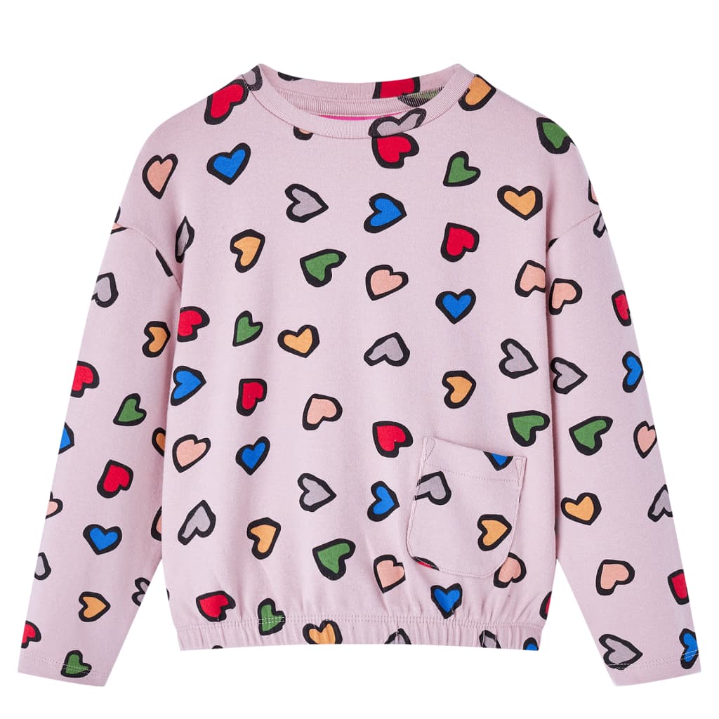 Kids' Sweatshirt Heart Print Pink 104