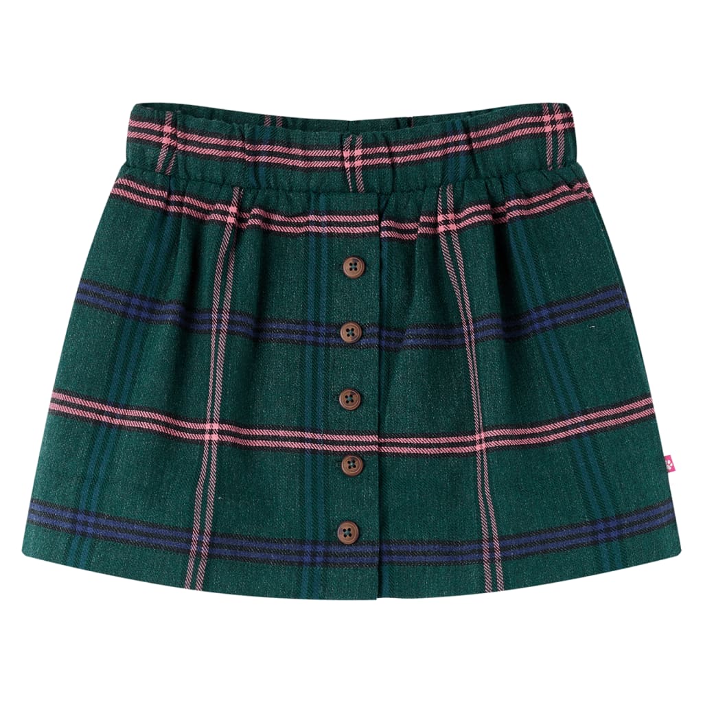 Kids' Skirt Plaid Pattern Dark Green 104