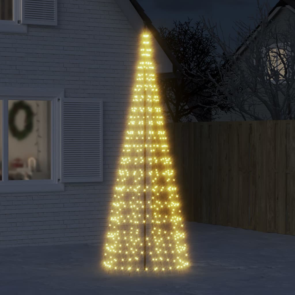 vidaXL Christmas Tree Light on Flagpole 550 LEDs Warm White 300 cm