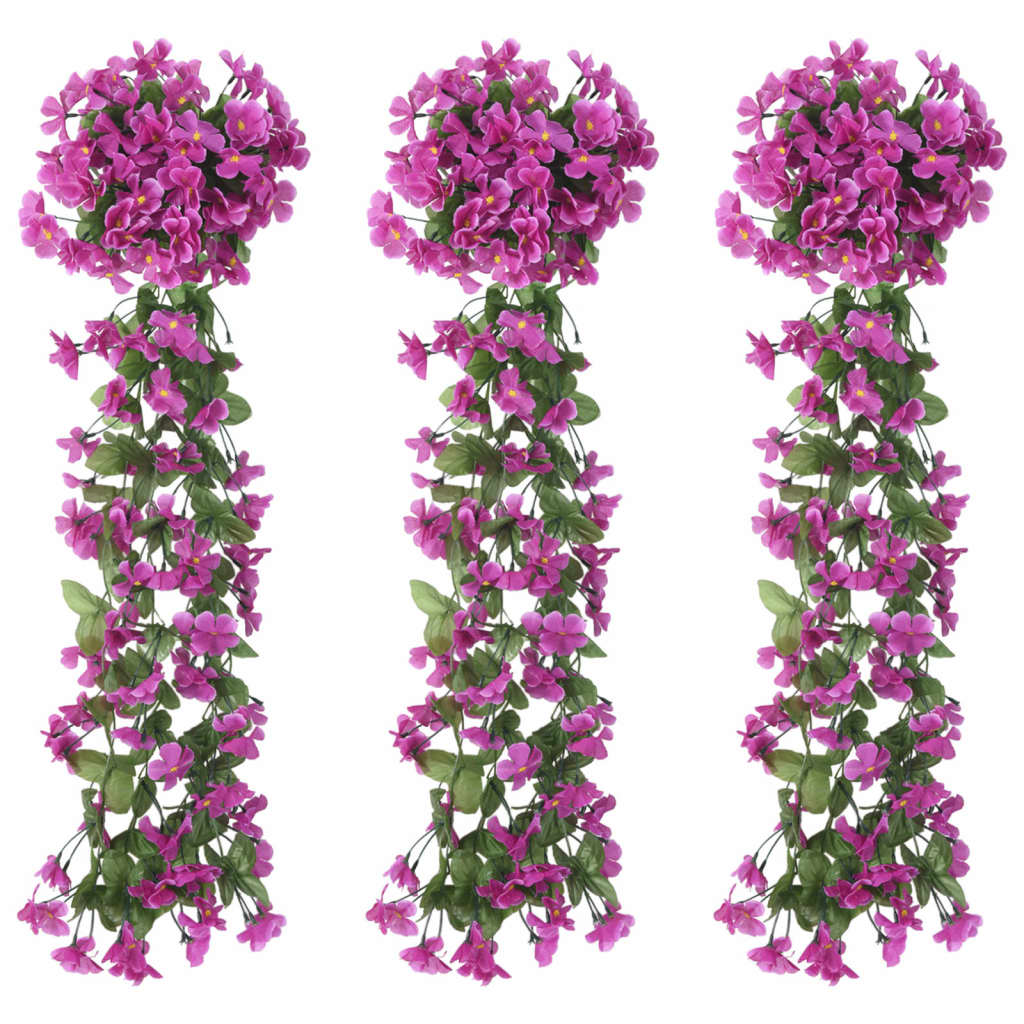 vidaXL Artificial Flower Garlands 3 pcs Light Purple 85 cm