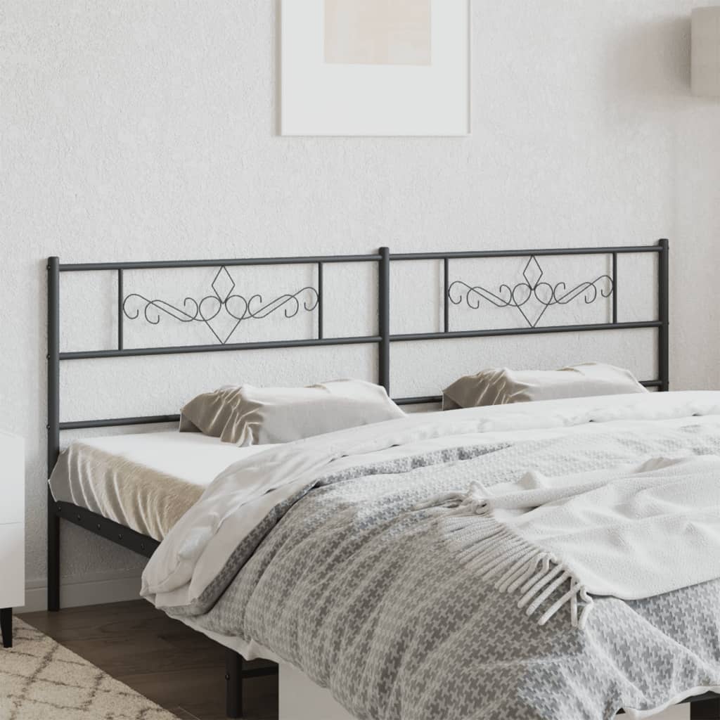 vidaXL Metal Headboard Black 193 cm