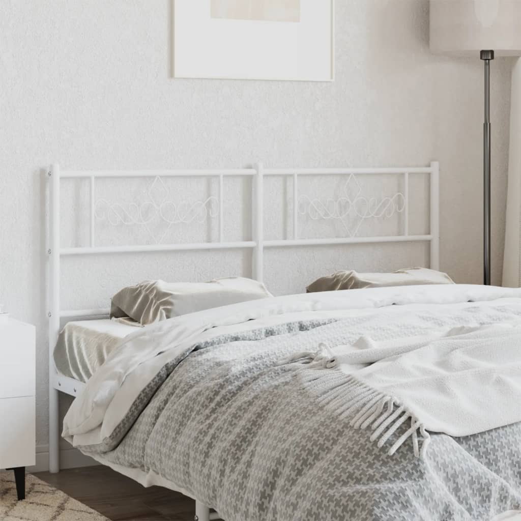vidaXL Metal Headboard White 140 cm