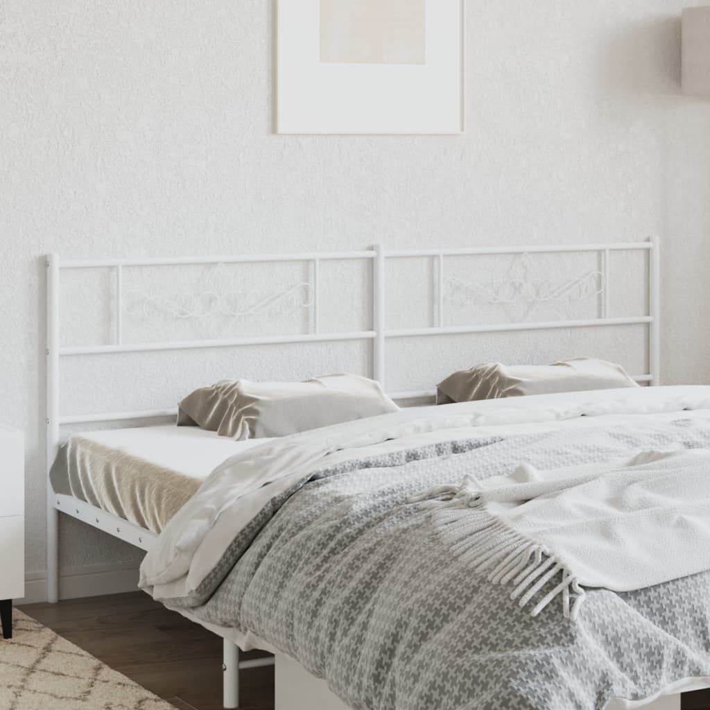 vidaXL Metal Headboard White 180 cm