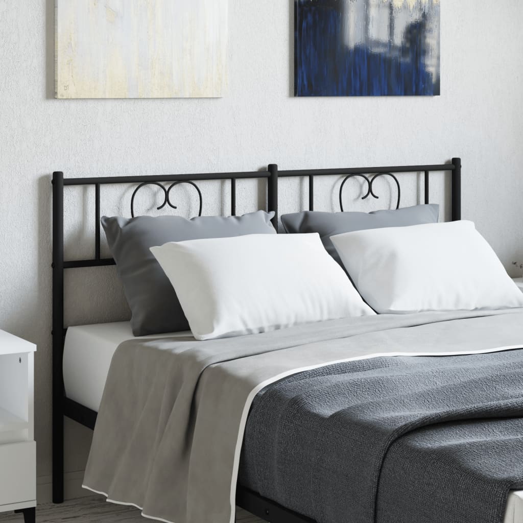 vidaXL Metal Headboard Black 140 cm