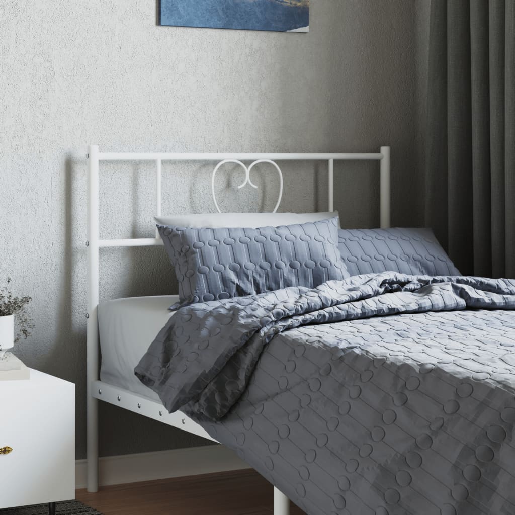 vidaXL Metal Headboard White 100 cm