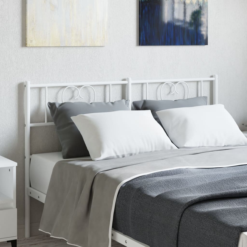 vidaXL Metal Headboard White 140 cm