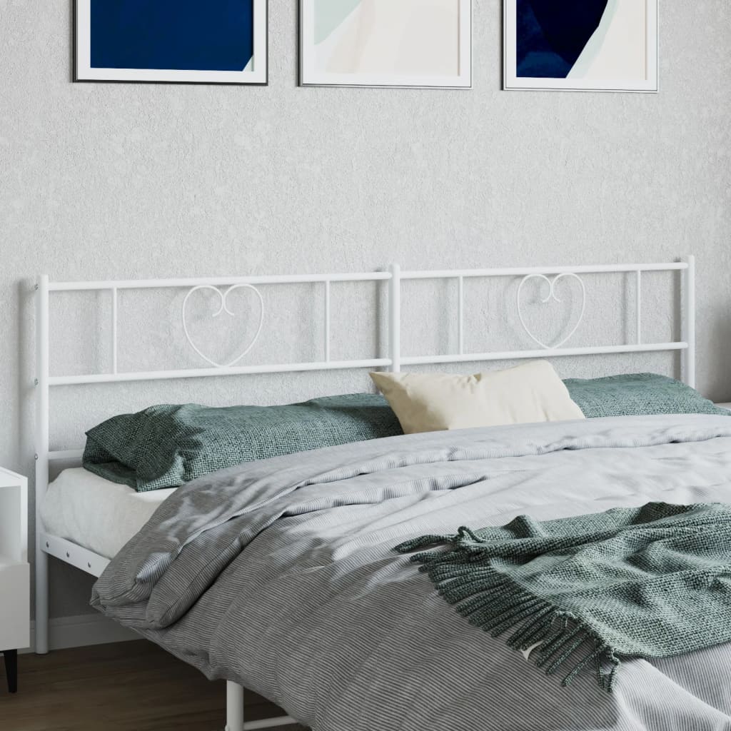 vidaXL Metal Headboard White 180 cm