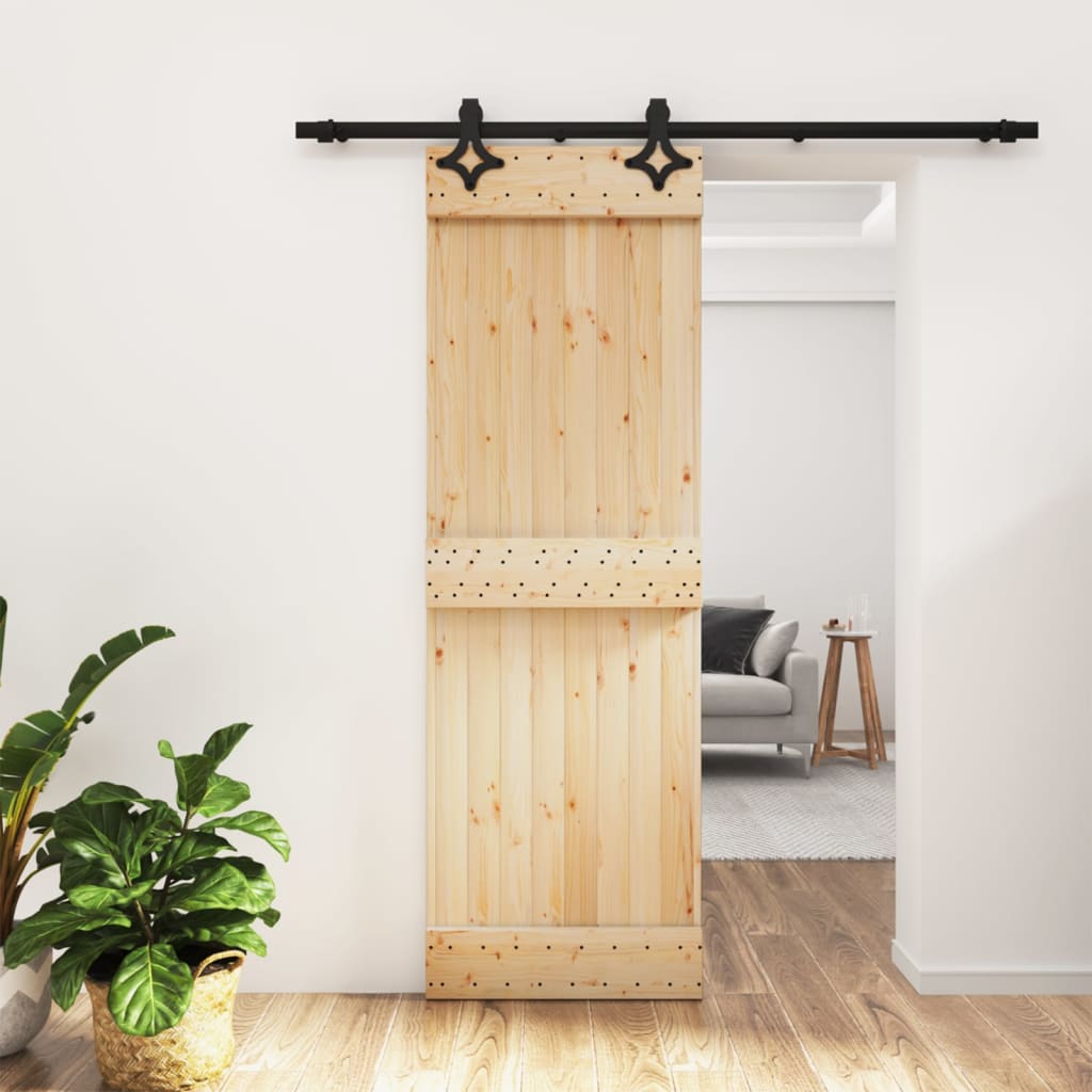 vidaXL Sliding Door with Hardware Set 70x210 cm Solid Wood Pine