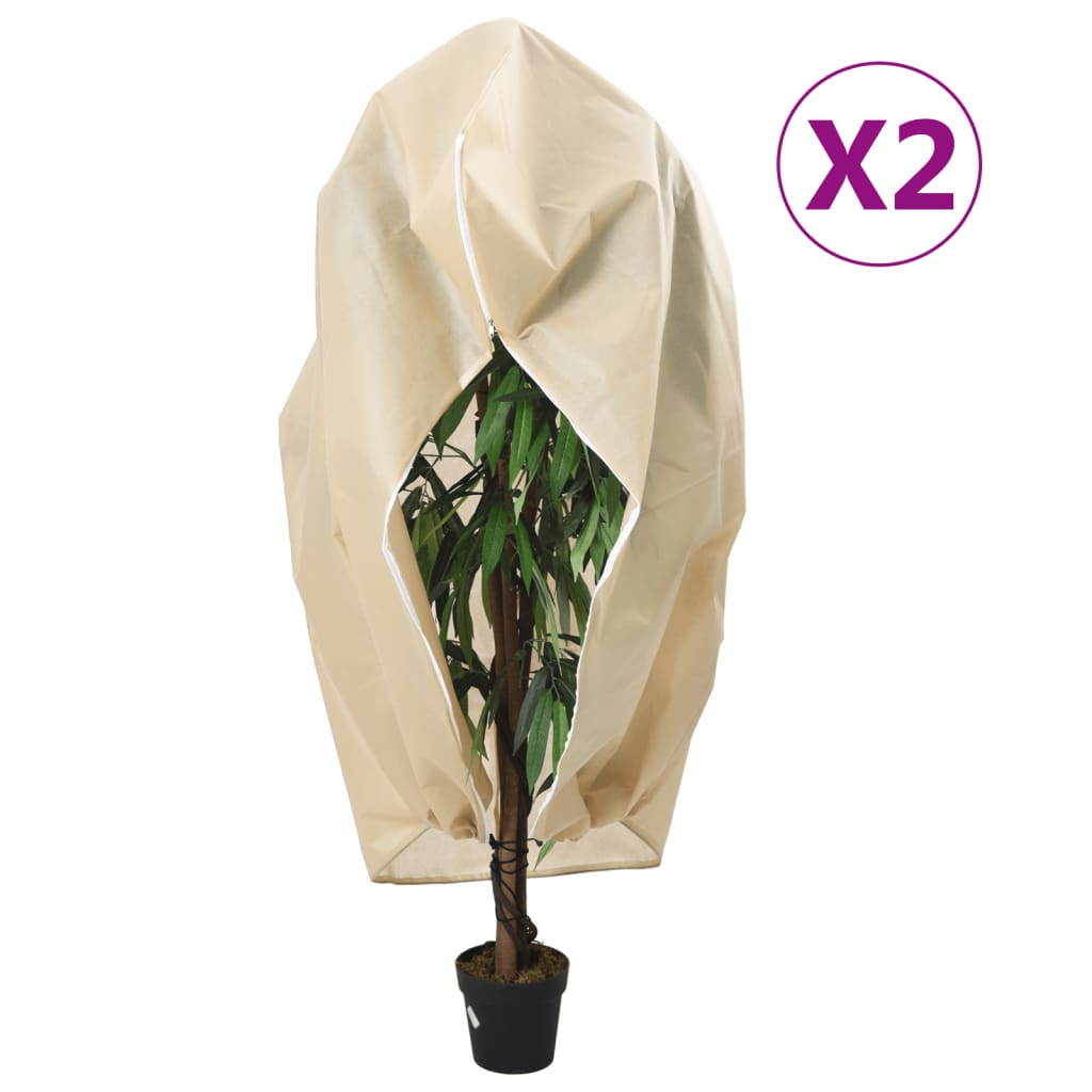 vidaXL Plant Fleece Covers with Zip 2 pcs 70 g/må_ 3.93x3 m