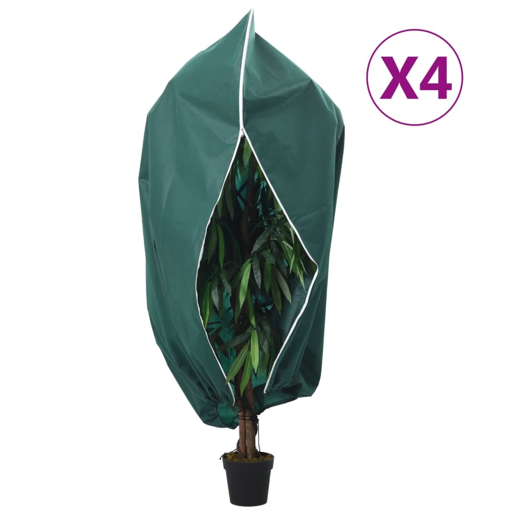 vidaXL Plant Fleece Covers with Zip 4 pcs 70 g/må_ 1x1.55 m