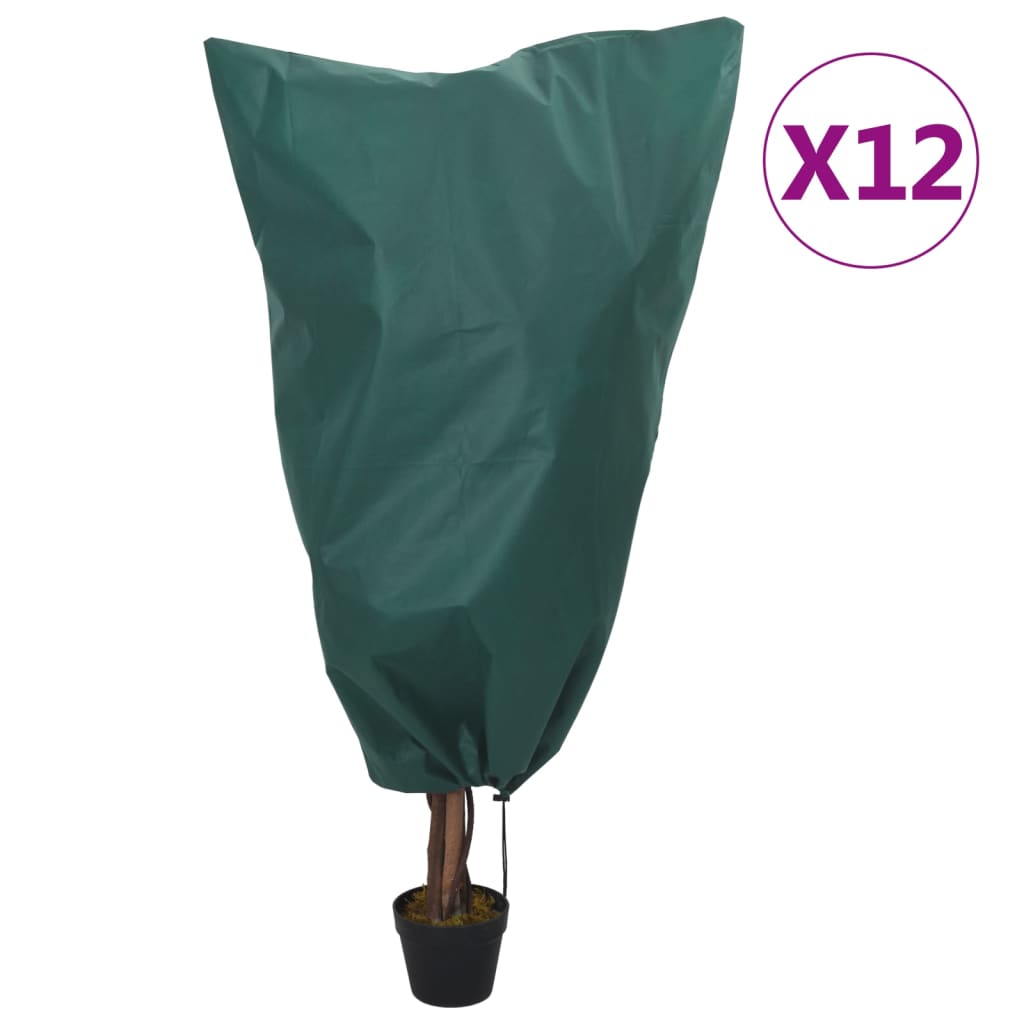 vidaXL Plant Fleece Covers with Drawstring 12 pcs 70 g/må_ 0.8x1.2 m
