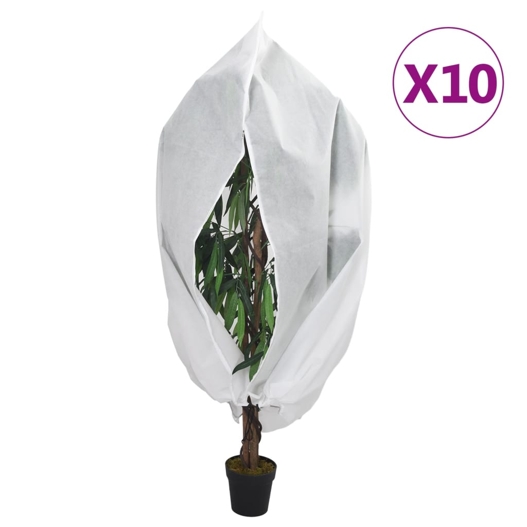 vidaXL Plant Fleece Covers with Zip 10 pcs 70 g/må_ 3.93x3.5 m