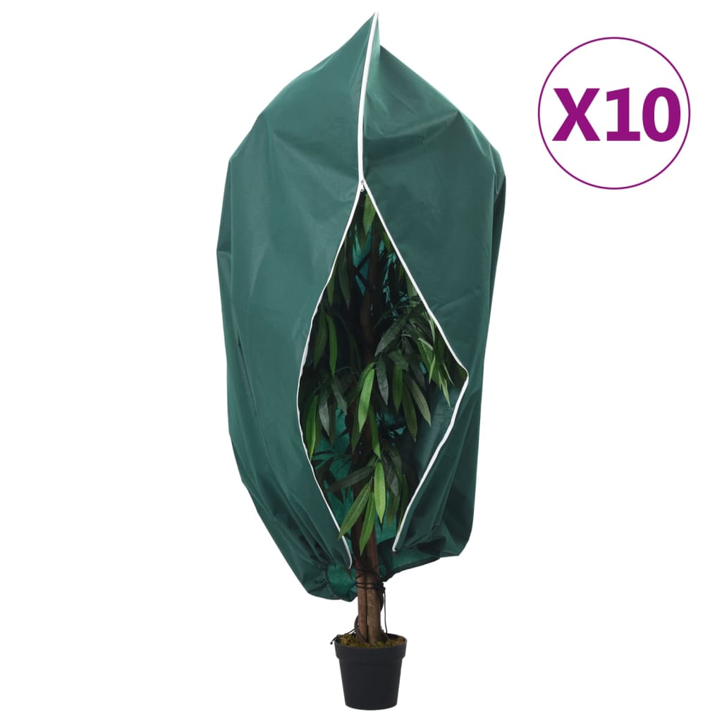 vidaXL Plant Fleece Covers with Zip 10 pcs 70 g/må_ 3.93x3.5 m