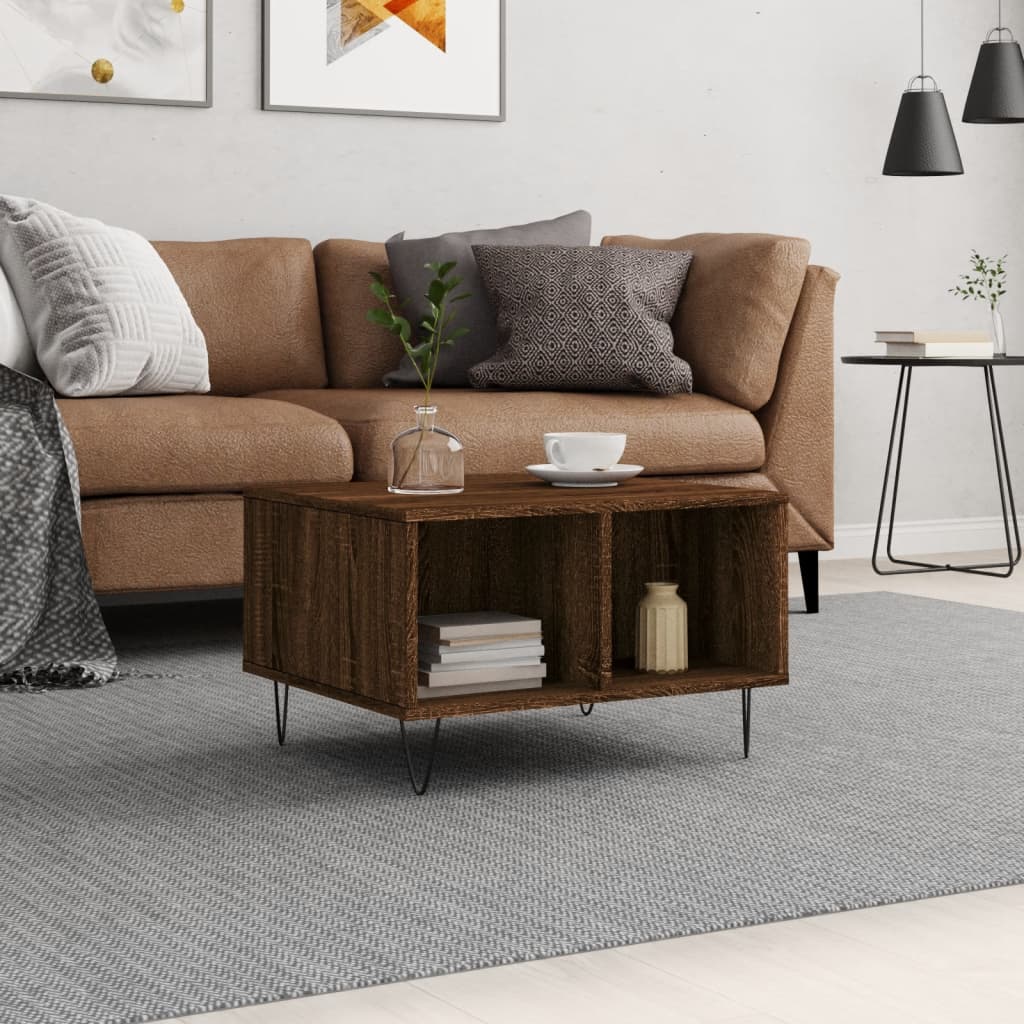 vidaXL Coffee Table Brown Oak 60x50x36.5 cm Engineered Wood