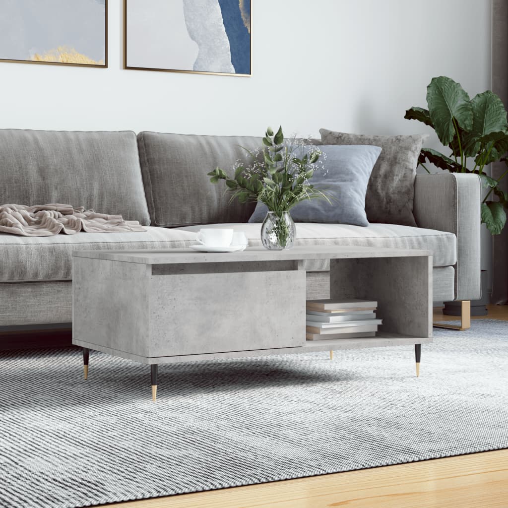 vidaXL Coffee Table Concrete Grey 90x50x36.5 cm Engineered Wood