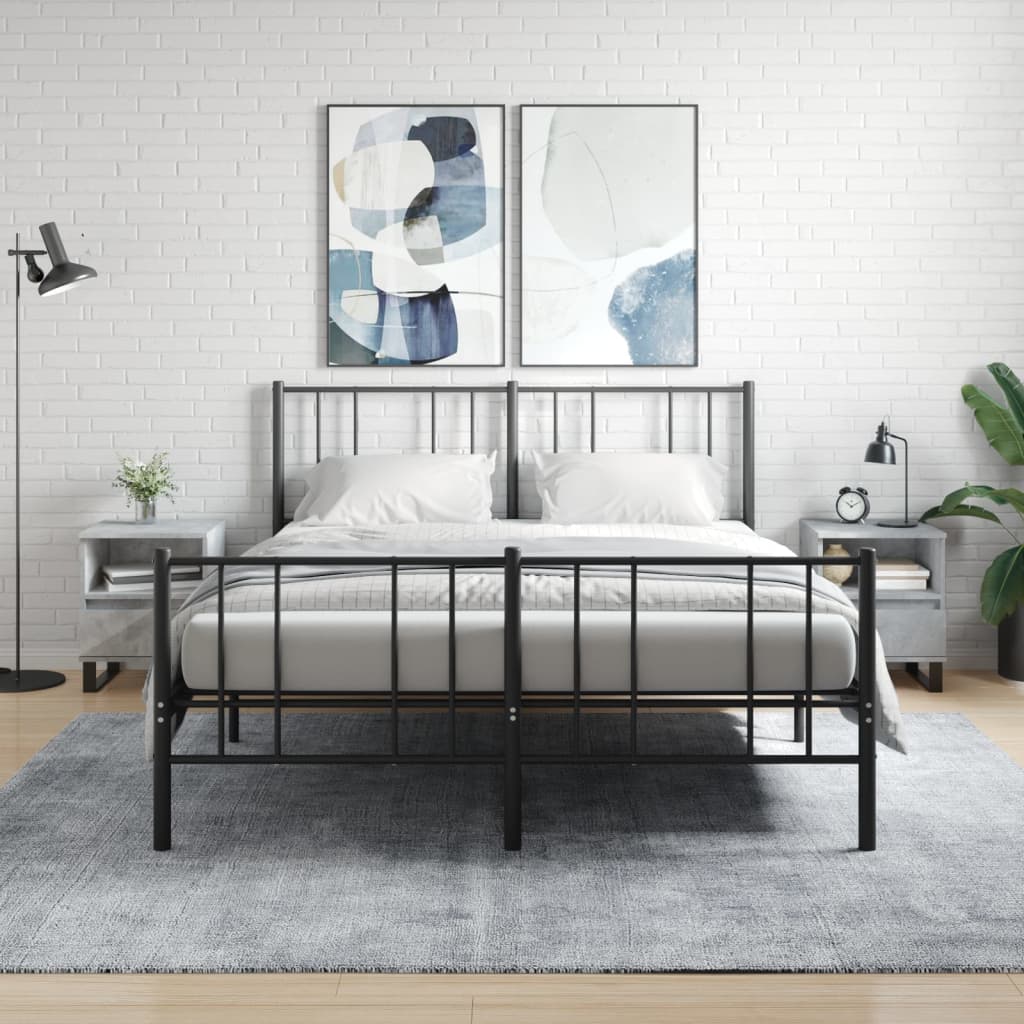 vidaXL Bedside Cabinets 2 pcs Concrete Grey 40x35x50 cm Engineered Wood