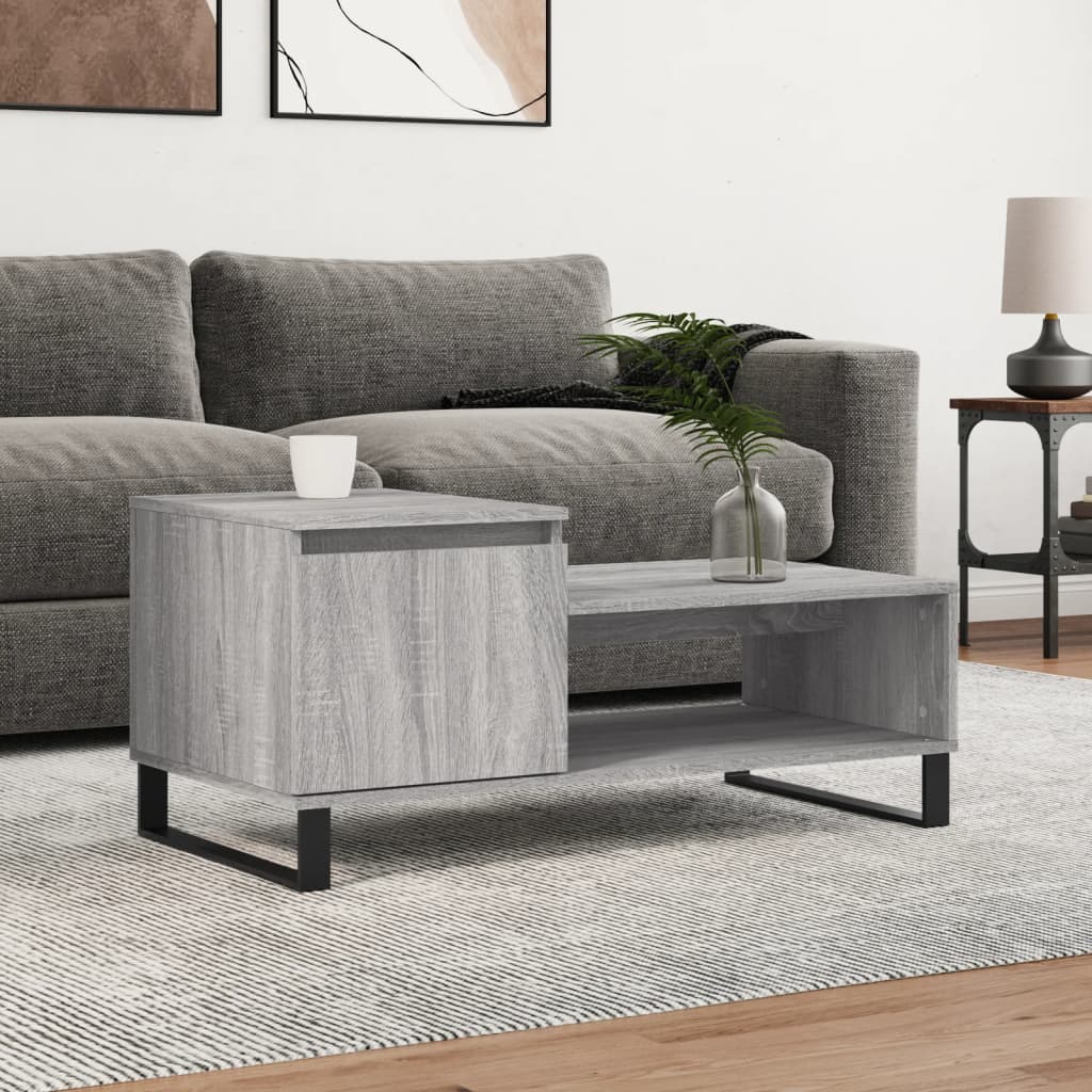 vidaXL Coffee Table Grey Sonoma 100x50x45 cm Engineered Wood