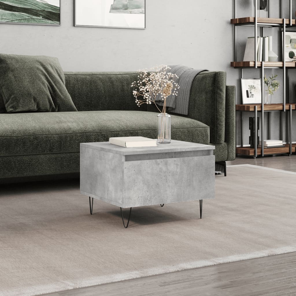 vidaXL Coffee Table Concrete Grey 50x46x35 cm Engineered Wood