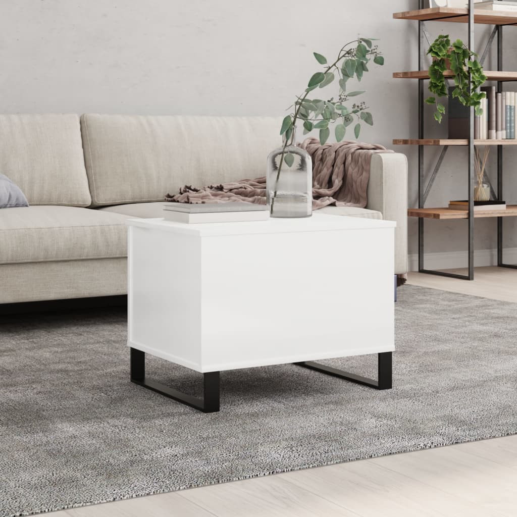 vidaXL Coffee Table High Gloss White 60x44.5x45 cm Engineered Wood