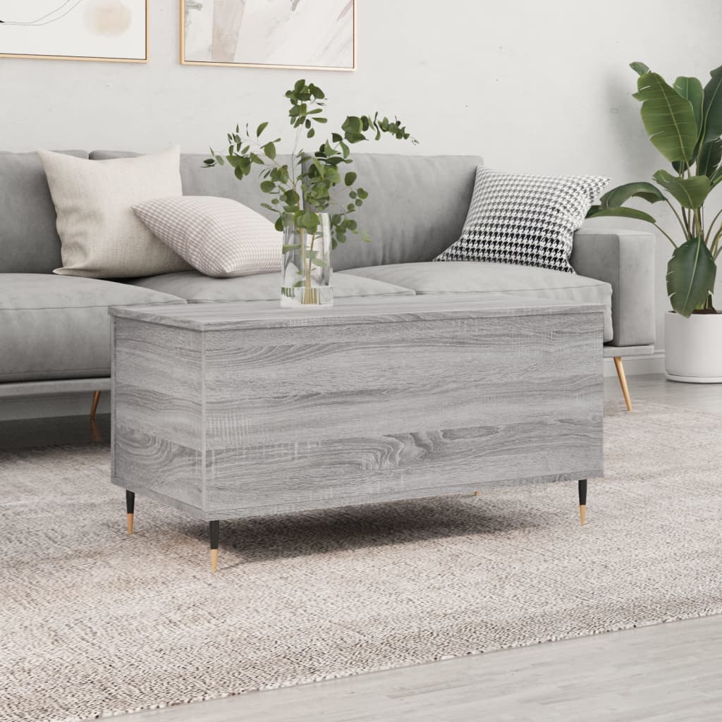 vidaXL Coffee Table Grey Sonoma 90x44.5x45 cm Engineered Wood