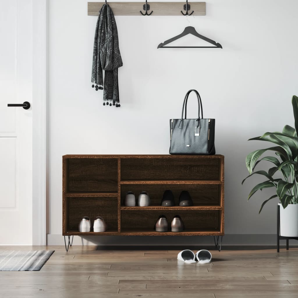 vidaXL Shoe Cabinet Brown Oak 102x36x60 cm Engineered Wood