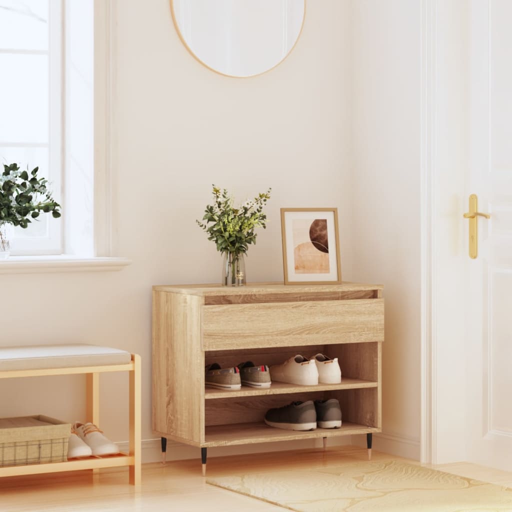 vidaXL Shoe Cabinet Sonoma Oak 70x36x60 cm Engineered Wood