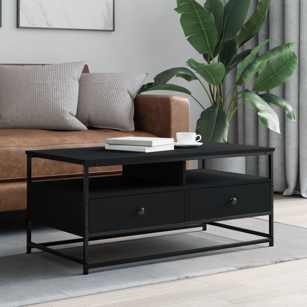vidaXL Coffee Table Black 100x51x45 cm Engineered Wood