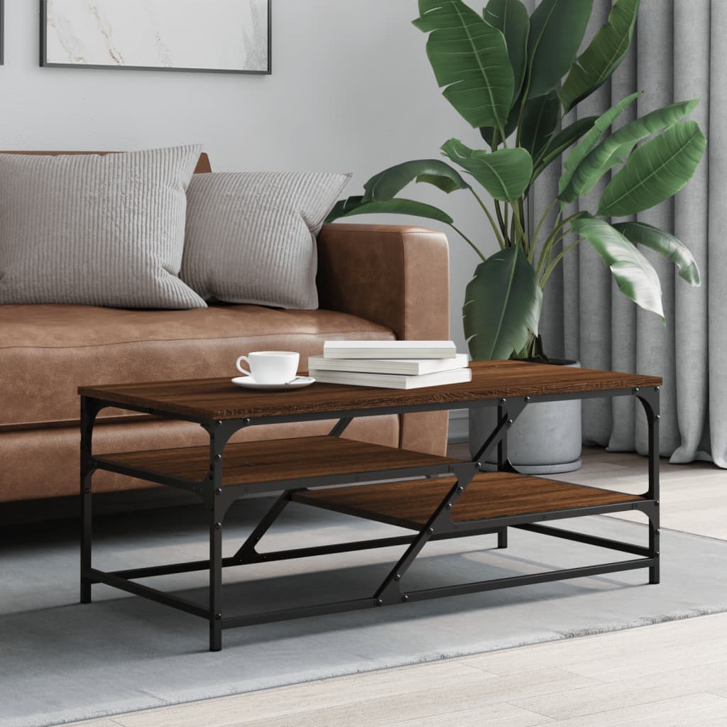 vidaXL Coffee Table Brown Oak 100x49x40 cm Engineered Wood