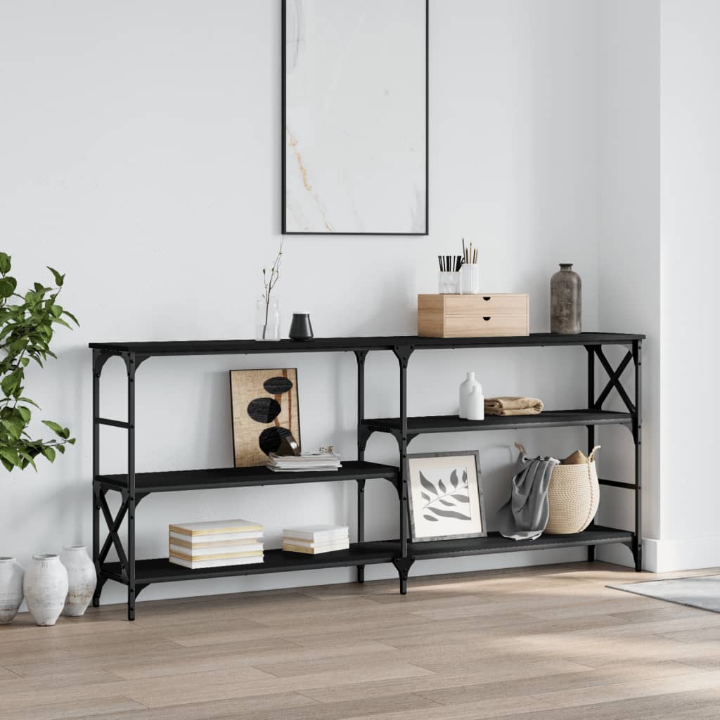 vidaXL Console Table Black 180x29x76.5 cm Engineered Wood