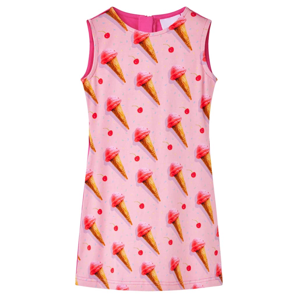 Kids' Dress Ice Cream Print Bright Pink 104