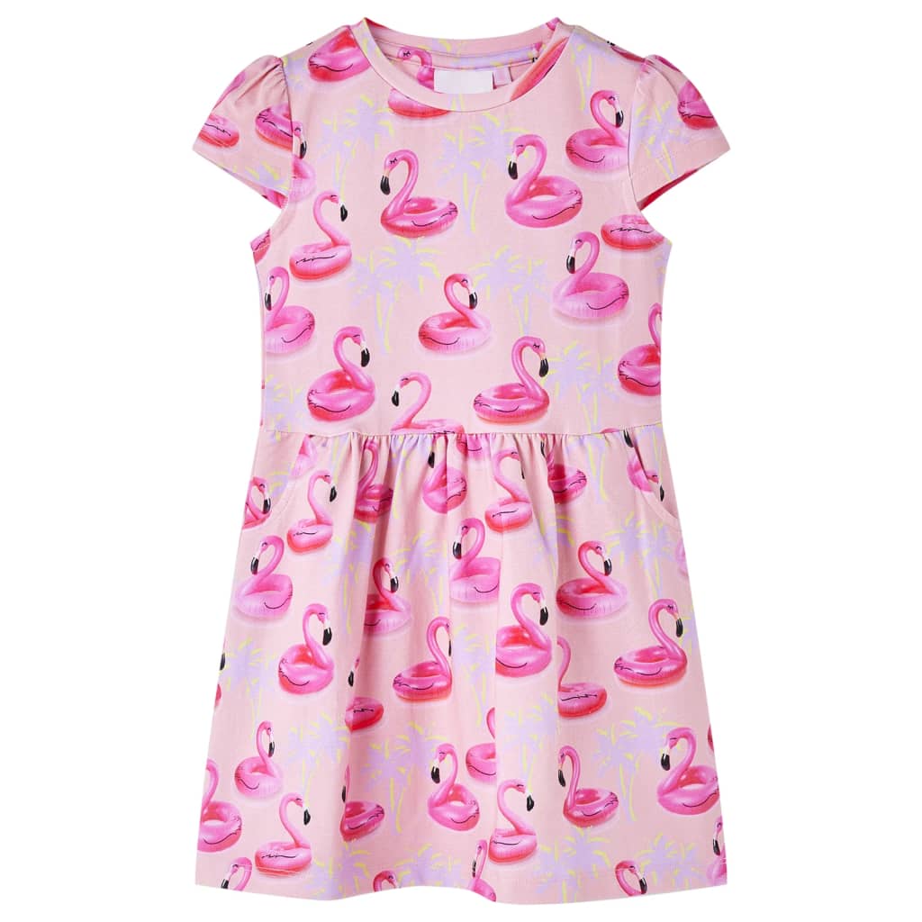 Kids' Dress Flamingo Swim Ring Print Light Pink 128