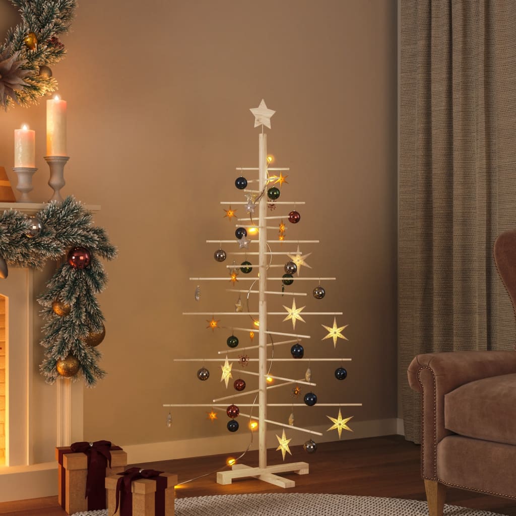 vidaXL Wooden Christmas Tree for Decoration 150 cm Solid Wood Pine